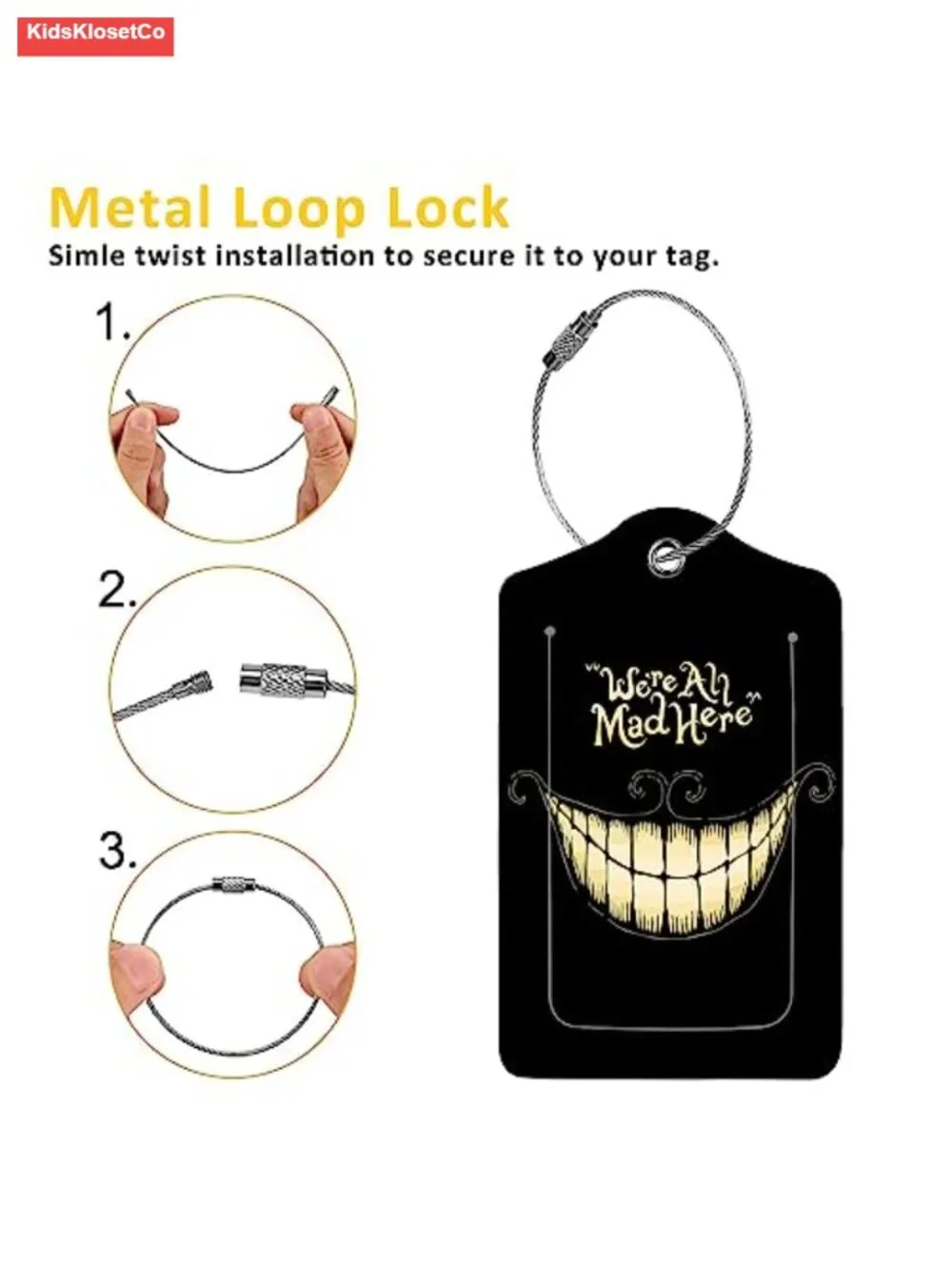 2 Pack PU Leather Luggage Tags with Privacy Cover Steel Loop for Suitcase Travel